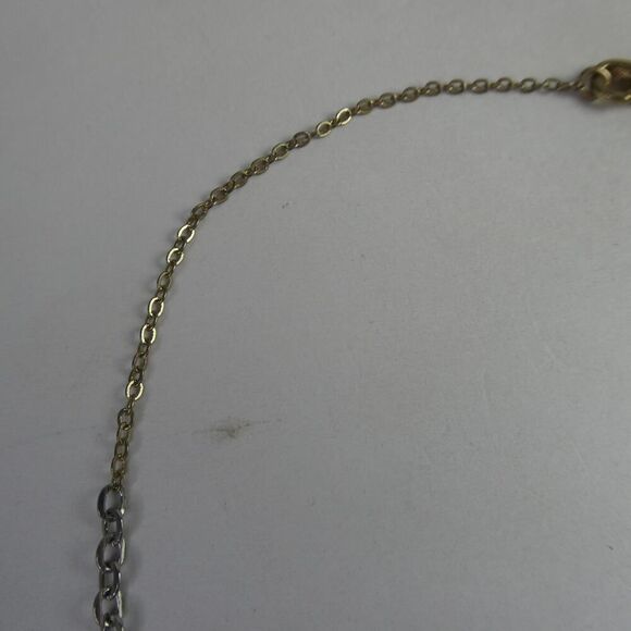 Express Two Tone Chain Necklace Clear Jewels Jeweled Rhinestone Embellished 15.5 - Picture 4 of 7